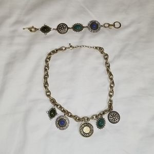 Chunky yet classic necklace&bracelet combo